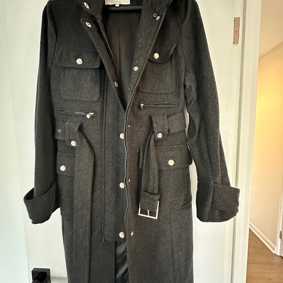 Gorgeous, charcoal grey wool blend military peacoat, only worn once!!!! - Picture 3 of 7